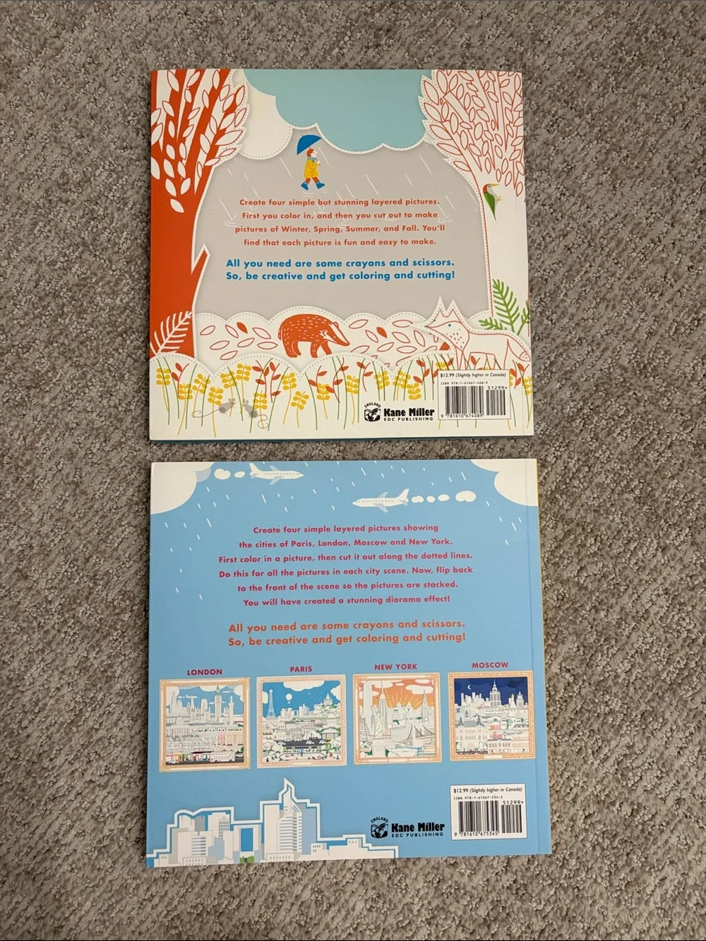 Usborne Cut & Color Playbooks - Seasons & Cities
